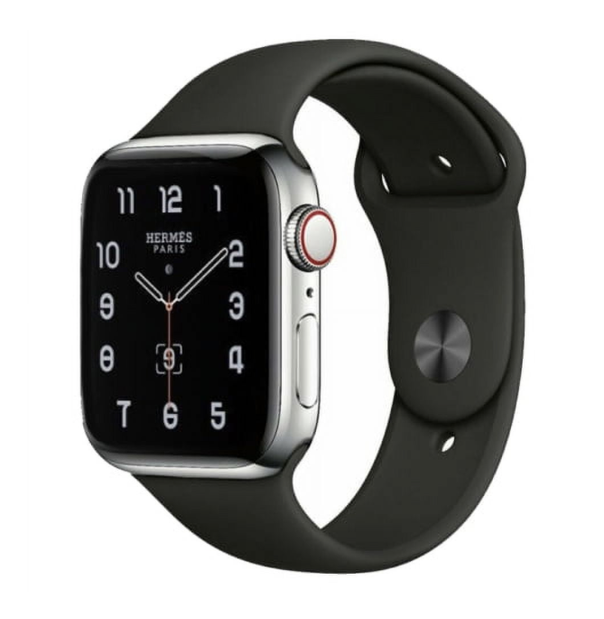 Refurbished Apple Watch serie 5 40mm. CELLULAR. Stainless steel zwarte sportband. Nieuwstaat. iRepairshop